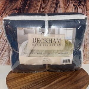 Hotel Collection Reversible Comforter - Navy and Gray